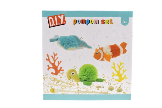 Kaper Kidz DIY Fish Pom Pom Craft Set for Kids 3+ | Creative home activity kit