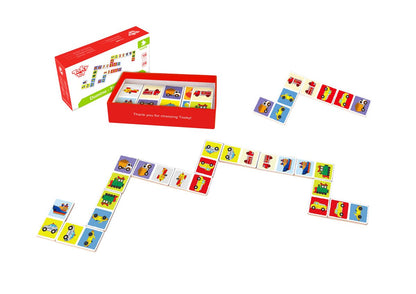 Colorful Domino Transportation Game for kids, offering fun and creative play at home.