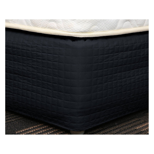 Kids quilted bedskirt in black, single size for easy fit and stylish upgrade.