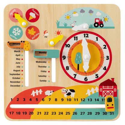 Multi-Color Beech Wood Clock | Seasons Weather Learning Toy