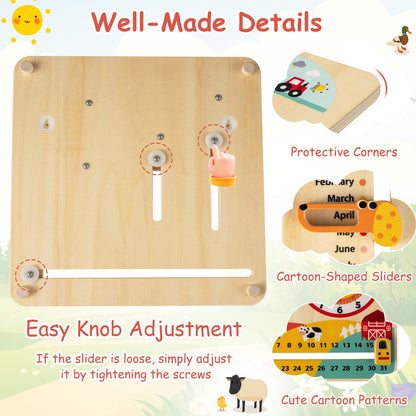 Multi-Color Beech Wood Clock | Seasons Weather Learning Toy