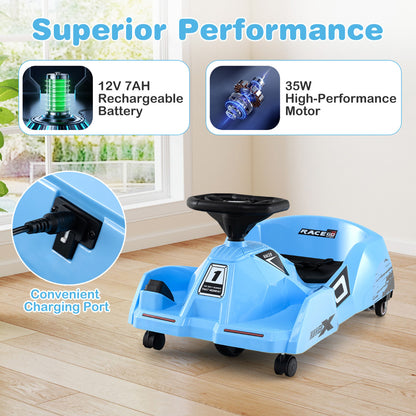 12V Blue Electric Go Kart | Remote Control | Music | Ages 2-5