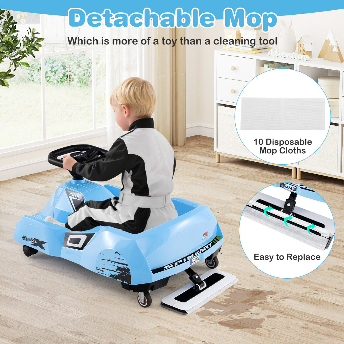 12V Blue Electric Go Kart | Remote Control | Music | Ages 2-5