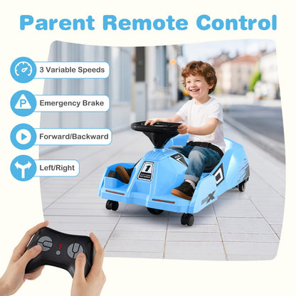 12V Blue Electric Go Kart | Remote Control | Music | Ages 2-5