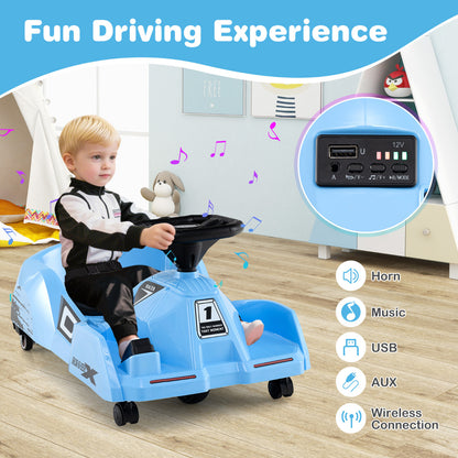 12V Blue Electric Go Kart | Remote Control | Music | Ages 2-5