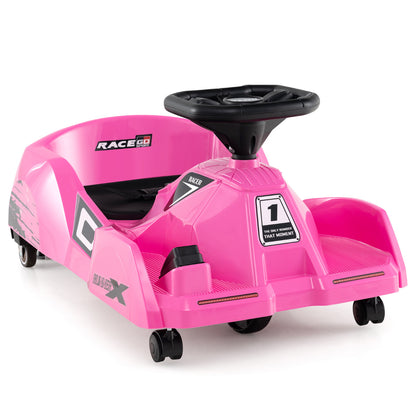 Electric Cleaning Go Kart 12V Ride on Race Car-Pink