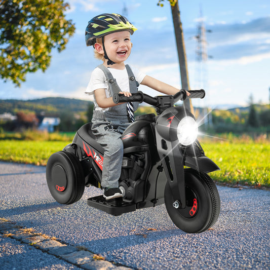 Costway Electric Kid Ride on Motorcycle with Bubble Maker and Music Button-Black