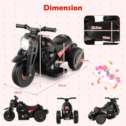 Black Kids Electric Ride On Motorcycle | Bubbles Music LED Light