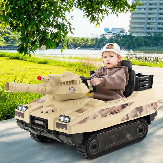 Remote-controlled Electric Kids Ride On Tank - 12V Battery, Ages 3-8, Military Vehicle FUN