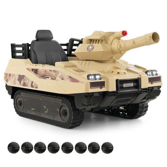 12V Electric Kids Ride On Tank w/ remote control, ideal military play vehicle ages 3-8.