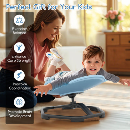 Kids Elephant Swivel Spinner Chair 360° Metal Base Blue