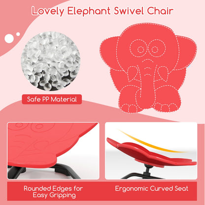 Elephant Sensory Swivel Chair | 360° Spinning Action Red Kids