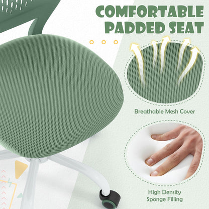 Ergonomic Children Study Chair | Adjustable Height Mesh Green