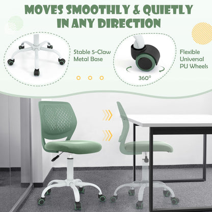 Ergonomic Children Study Chair | Adjustable Height Mesh Green
