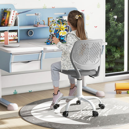 Ergonomic Kids Chair | Adjustable Grey Mesh Seat for Comfort