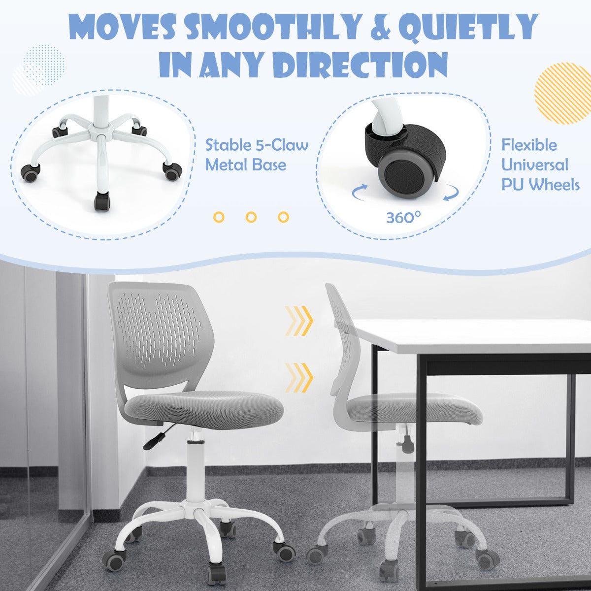 Ergonomic Kids Chair | Adjustable Grey Mesh Seat for Comfort