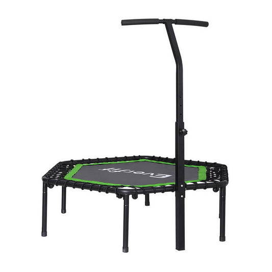 Everfit 48 Hexagon Trampoline with Adjustable Handrail in Green for Kids Home Exercise