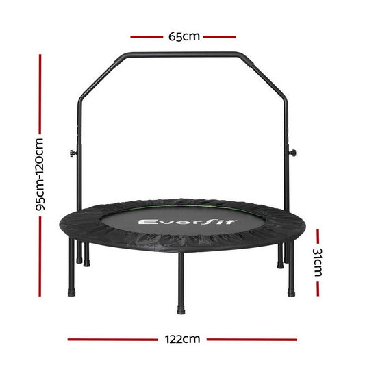 Everfit 48 inch Round Trampoline in Green for indoor/outdoor play, perfect for kids fun.