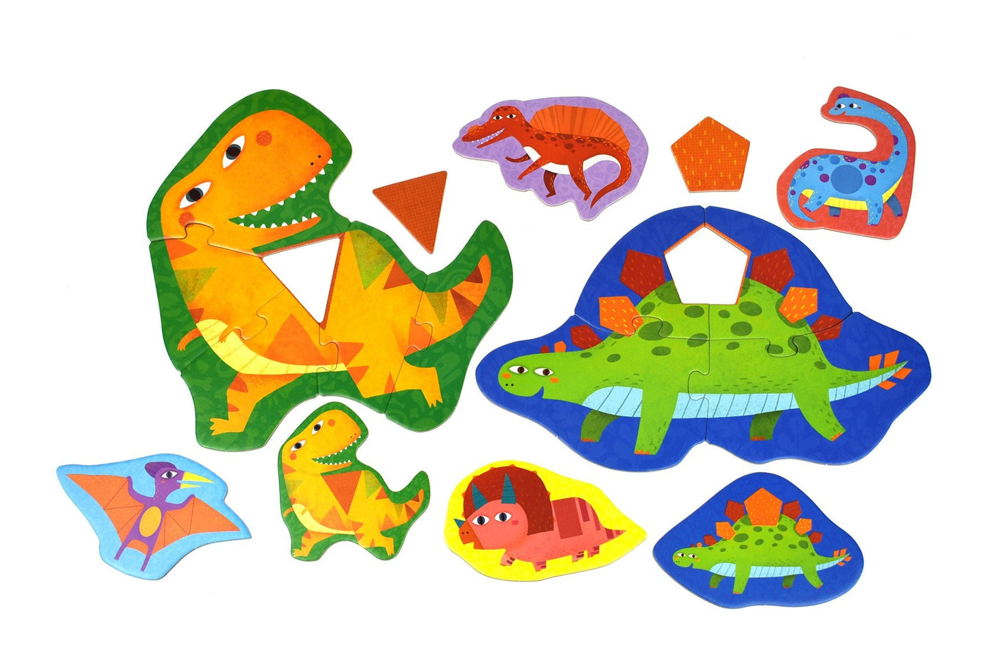 Dinosaur-themed puzzle for kids, perfect for interactive learning and play at home.