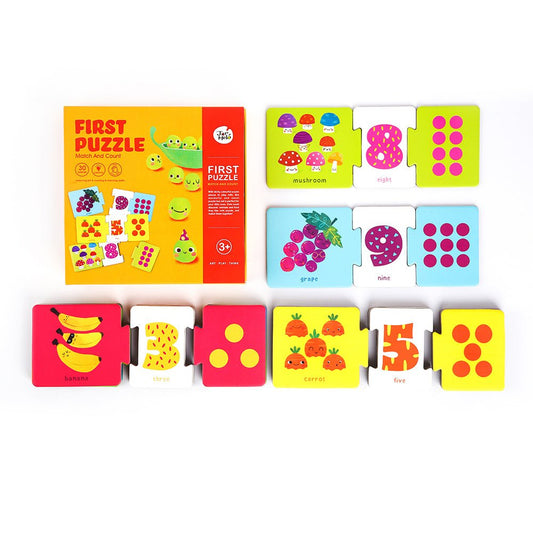 Colorful counting puzzle for kids to learn numbers and improve fine motor skills.