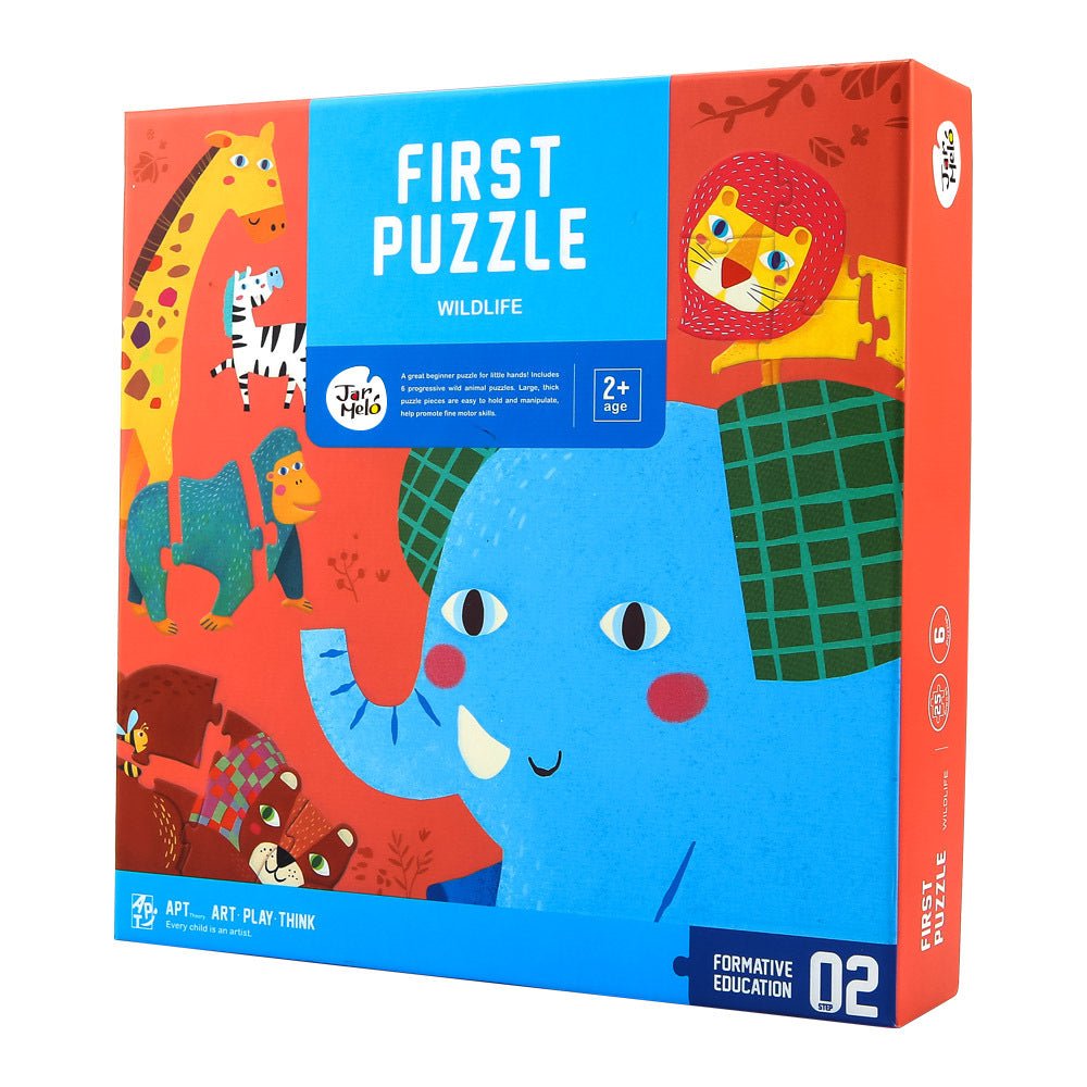 Colorful wildlife puzzle for kids learning at home, featuring engaging animal illustrations.