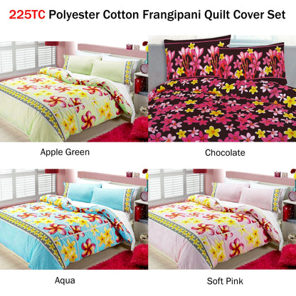 Kids Floral Frangipani Quilt Cover Set | Soft 225TC Blend Fabric with Vibrant Floral Design.