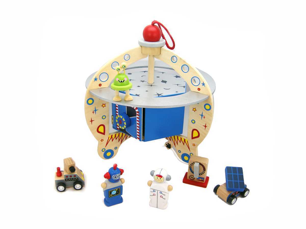 Flying Saucer Toy Play Set Wooden - Kids Mega Mart