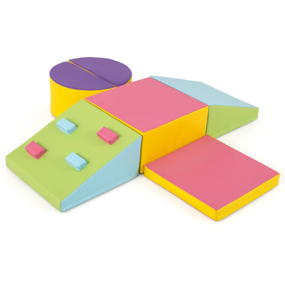 Costway 6-Piece Foam Climbing Blocks with Hook and Loop Fasteners