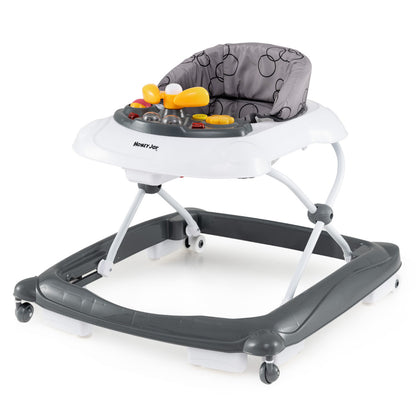 Adjustable Baby Walker | Music Tray & Lights | Grey Foldable