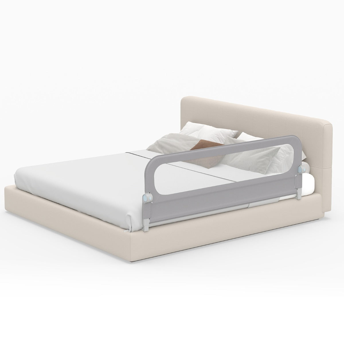 Foldable Bed Rail | Oxford Fabric Cover | U-Shaped Base Grey M
