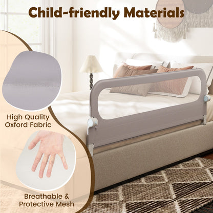Foldable Bed Rail | Oxford Fabric Cover | U-Shaped Base Grey M
