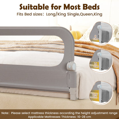 Foldable Bed Rail | Oxford Fabric Cover | U-Shaped Base Grey M