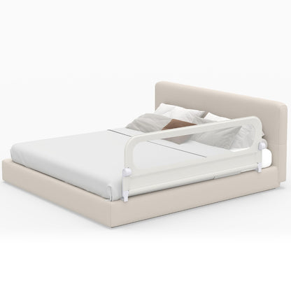 Foldable Bed Rail | 3 Height Adjustable | White Oxford Fabric