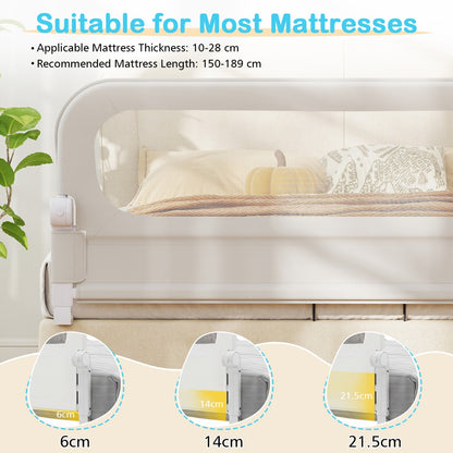 Foldable Bed Rail | Removable Oxford Cover U-Shaped Base White S