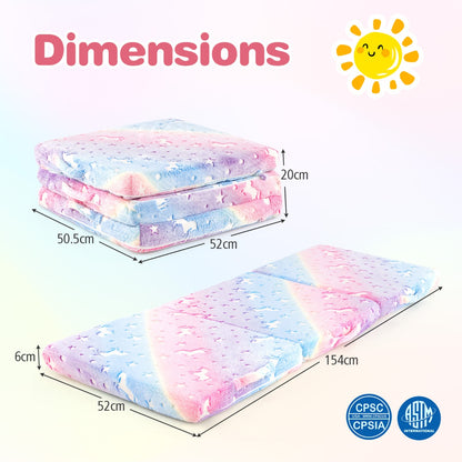 Tri-Fold Glow-in-Dark Floor Mattress | Pink Grey Colorful