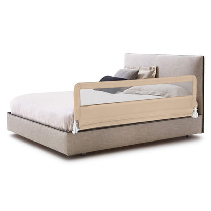 Foldable Toddler Bed Rail with Safety Straps - Beige