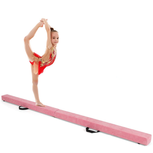 Folding Balance Beam | Pink EPE Foam & Wood Base for Home Training