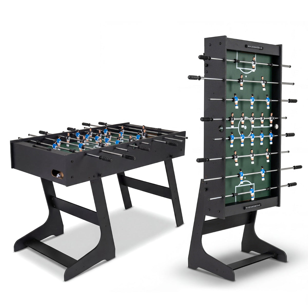 48" Black Folding Foosball Table | Competition Size with Balls
