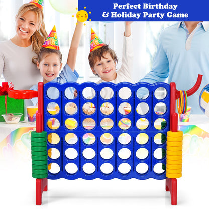 Giant 4-in-1 Connect Four Game Set with Basketball | Red Yellow