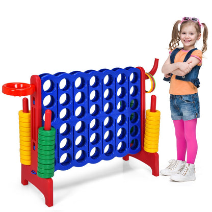 Giant 4-in-1 Connect Four Game Set with Basketball | Red Yellow