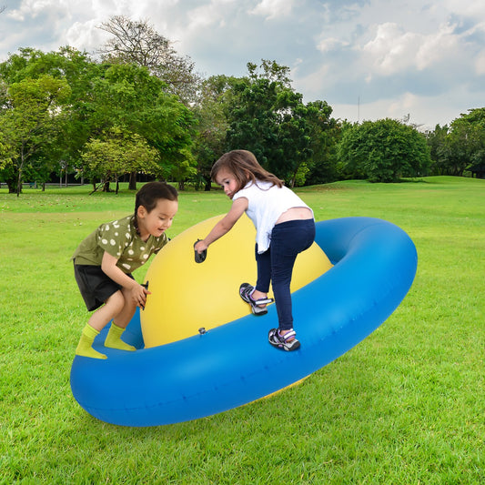 Inflatable 7.5ft Dome Rocker Bouncer | 6 handles, 3-player for outdoor fun, perfect for kids.