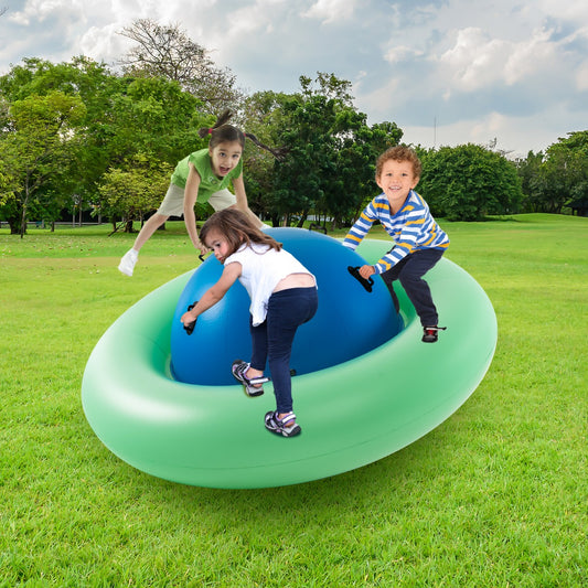 Inflatable Dome Rocker Bouncer for kids - 7.5ft outdoor play equipment with 6 handles.