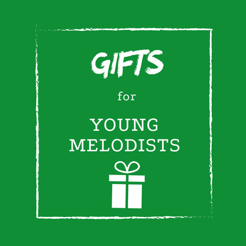 Musical gifts for young melodists, including drums, keyboards, and guitars for creative play.