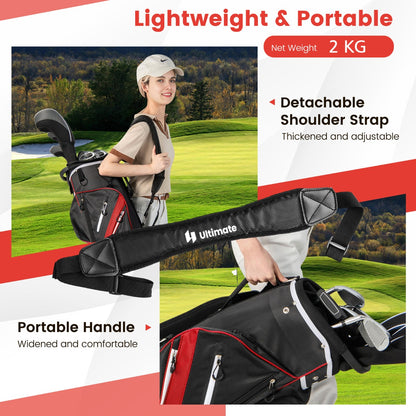 Red Golf Cart Bag | 14 Way Dividers 9 Pockets Cooler