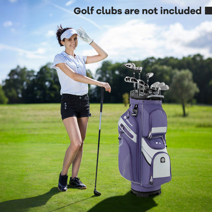 Golf Cart Bag 14 Way Dividers 11 Pockets Purple | Lightweight