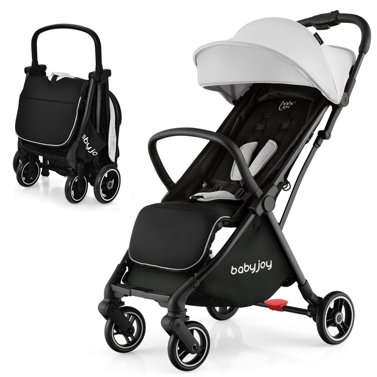 Gravity Folding Baby Stroller in Grey - Kids Mega Mart
