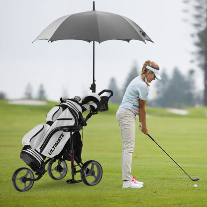 Golf Push Pull Cart Lightweight 3 Wheels Golf Push Cart-Grey