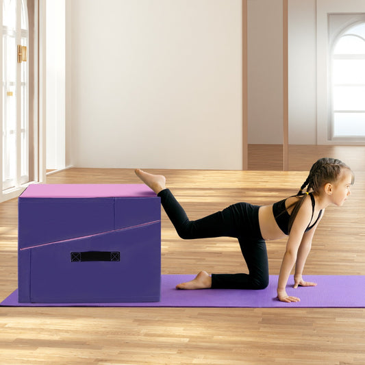 Foldable Gymnastics Tumbling Mat EPE Foam PVC Purple Pink