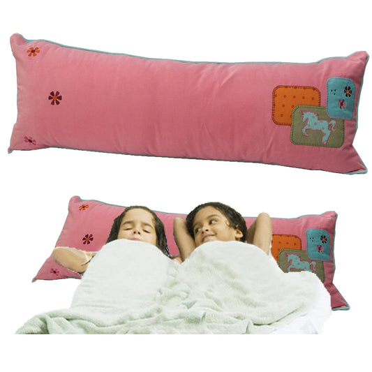 Girls embroidered best friend double pillow set for cozy kids bedroom decor.