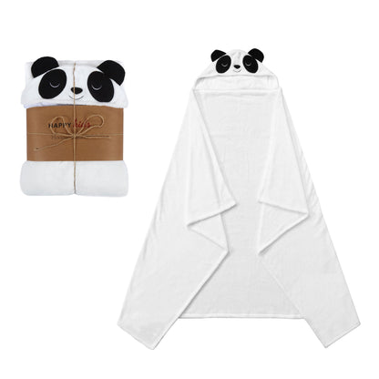 Kids panda hooded blanket, perfect for cozy and playful bedtime adventures. Cute and cuddly.